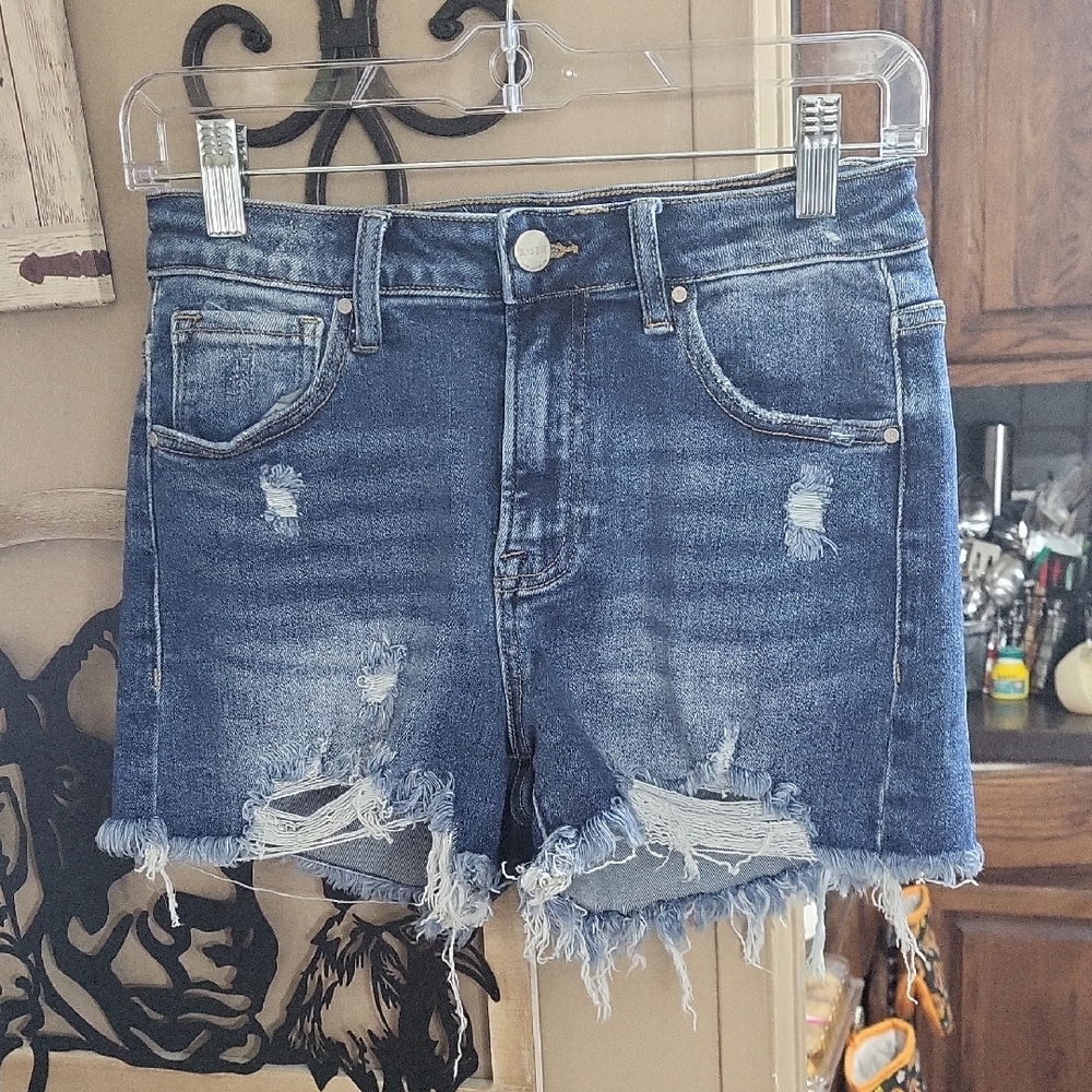 Risen Distressed Denim Women Shorts